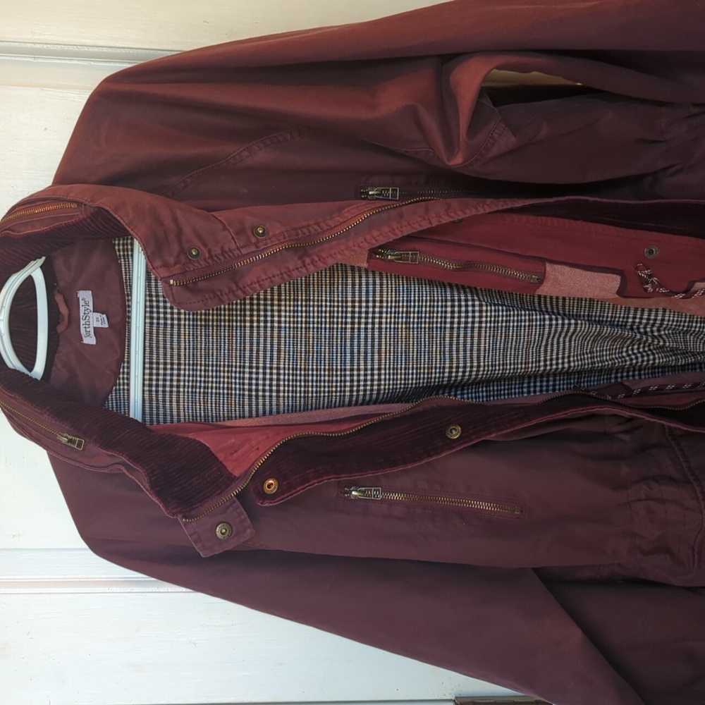North style jacket wine color, 3 x